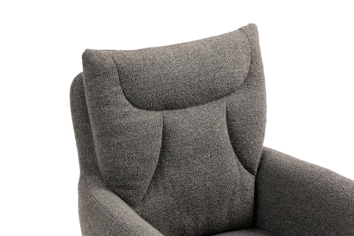 Armlehnstuhl Emine Braun Sitzfl. 180° drehbar, B: 60cm - Schwarz/Braun, KONVENTIONELL, Textil/Metall (60/92/67cm) - MID.YOU