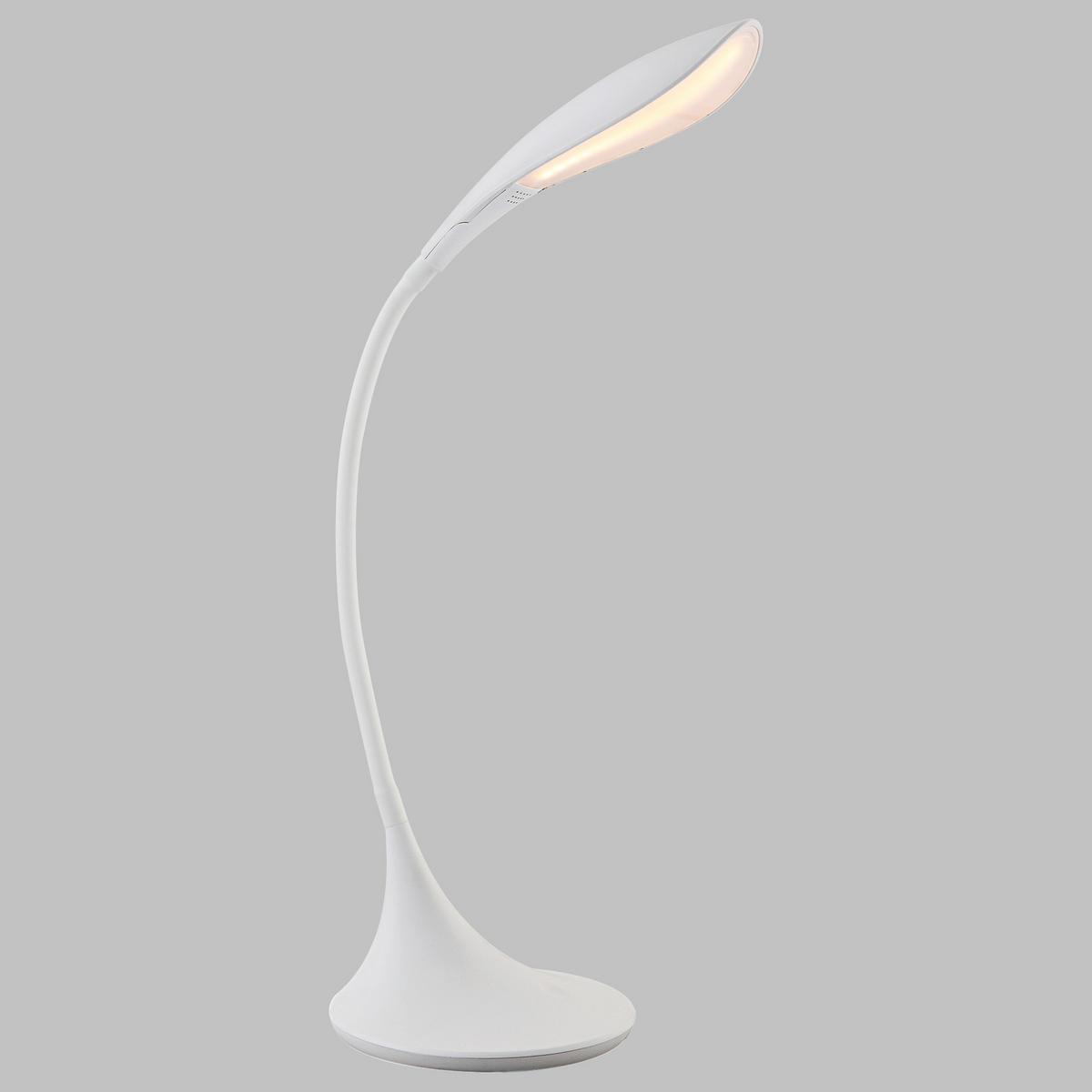 LED-Tischlampe Flexo Weiß mit Flexarm - Weiß, Design, Kunststoff/Metall (51/67cm) - Globo