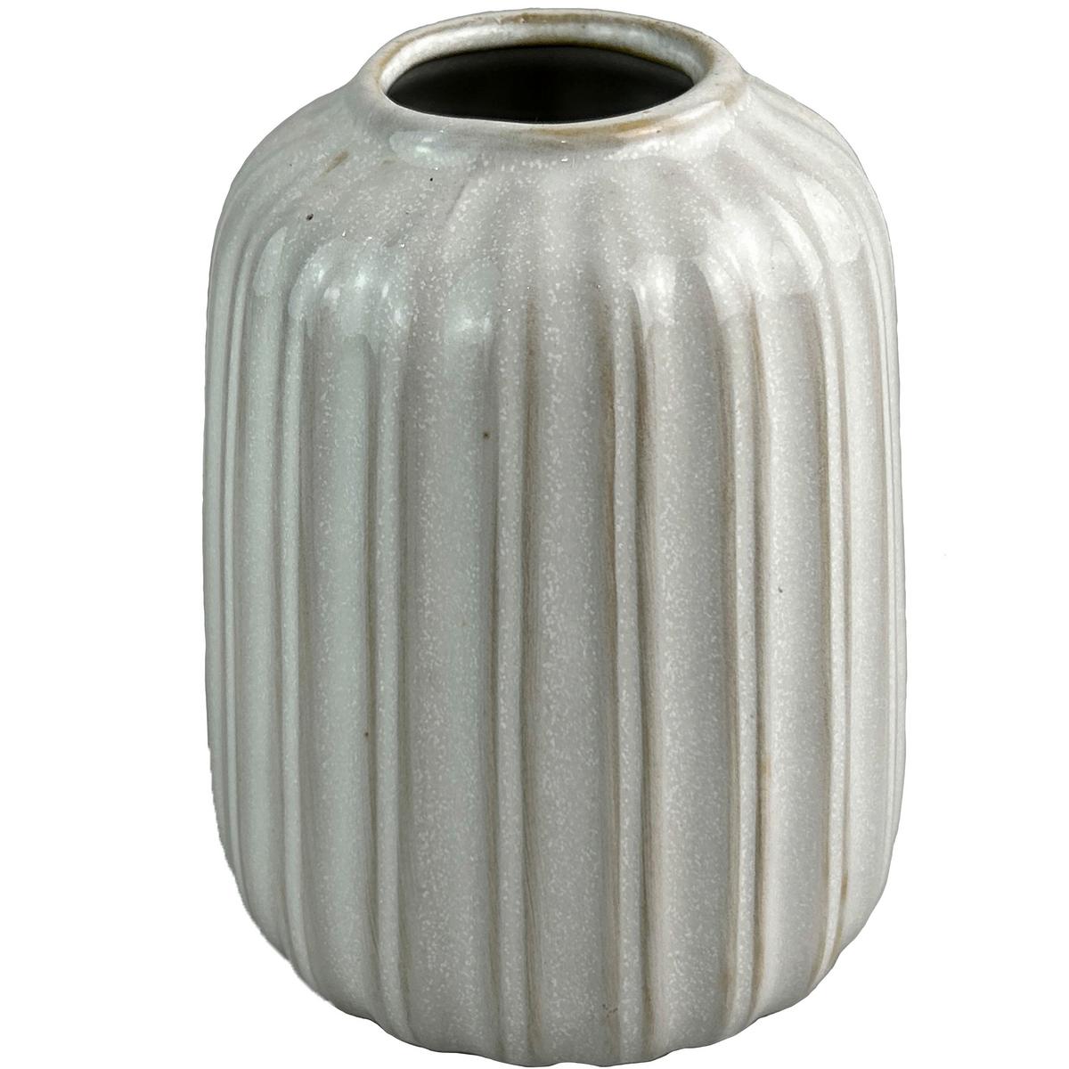 Dekovase Mariella - Weiß/Grau, KONVENTIONELL, Keramik (9,7/12cm) - Luca Bessoni