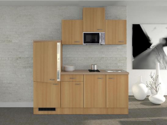 Kompakter Küchenblock in Buche Dekor Kompakter Küchenblock in Buche Dekor