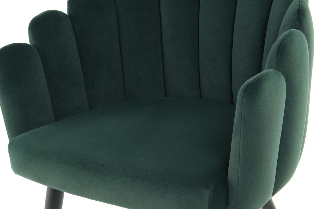 Armlehnstuhl Jeane 625 - Schwarz/Grün, MODERN, Textil/Metall (61/85/58cm) - Kayoom