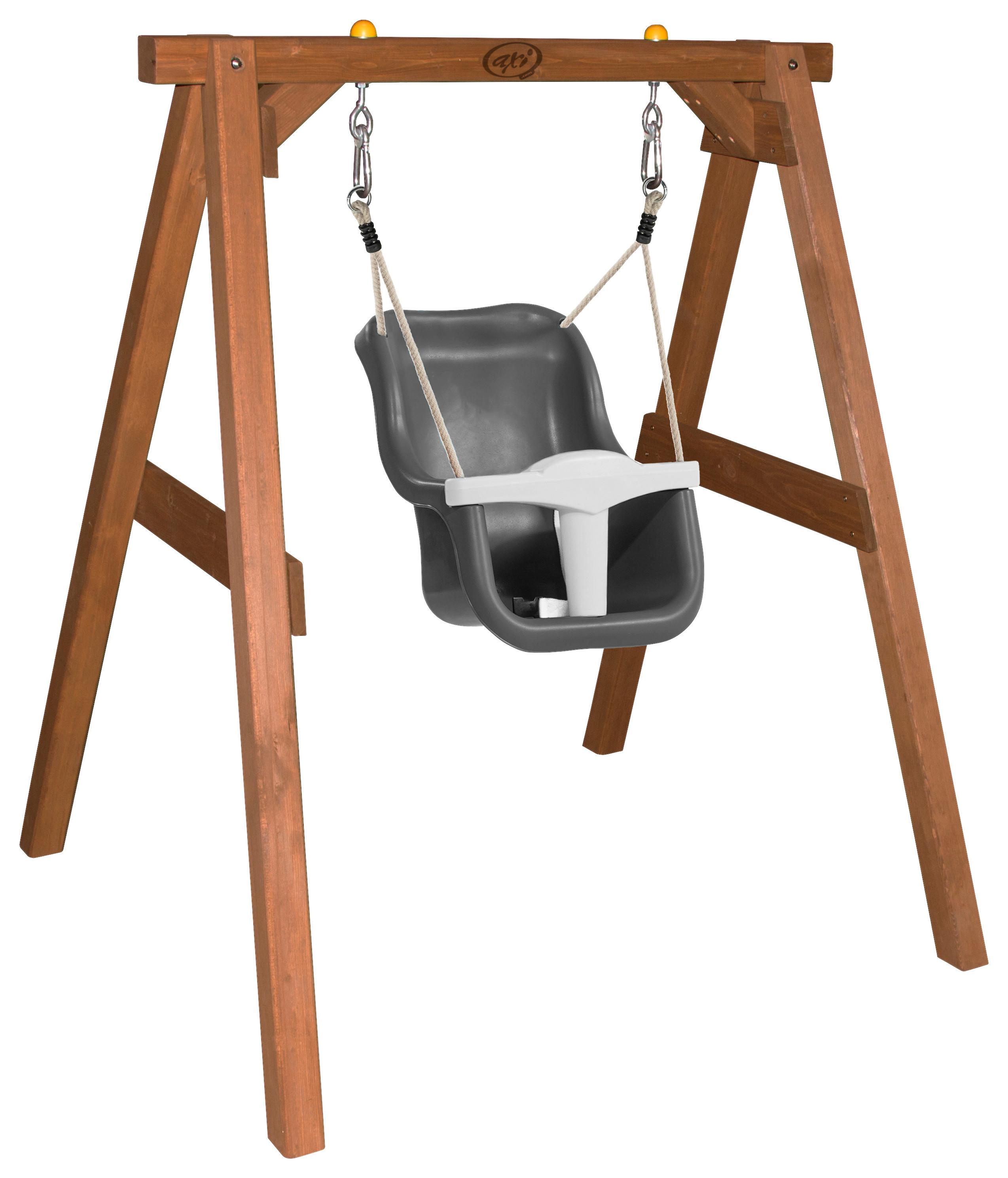 Schaukel A030.301.10 - Braun/Weiß, KONVENTIONELL, Holz/Kunststoff (120/134/103cm) - Ambia Garden