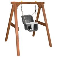 Schaukel A030.301.10 - Braun/Weiß, KONVENTIONELL, Holz/Kunststoff (120/134/103cm) - Ambia Garden