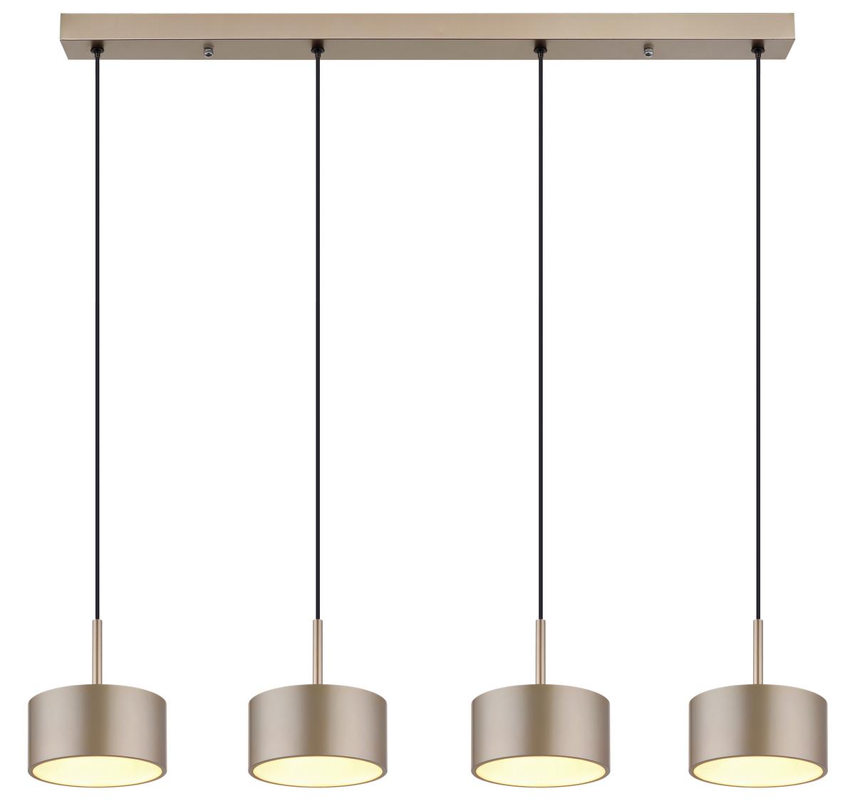Led-hängeleuchte 3000k, 40w, 5100lm - Champagner/Transparent, Design, Kunststoff/Metall (86/15/150cm) - Globo