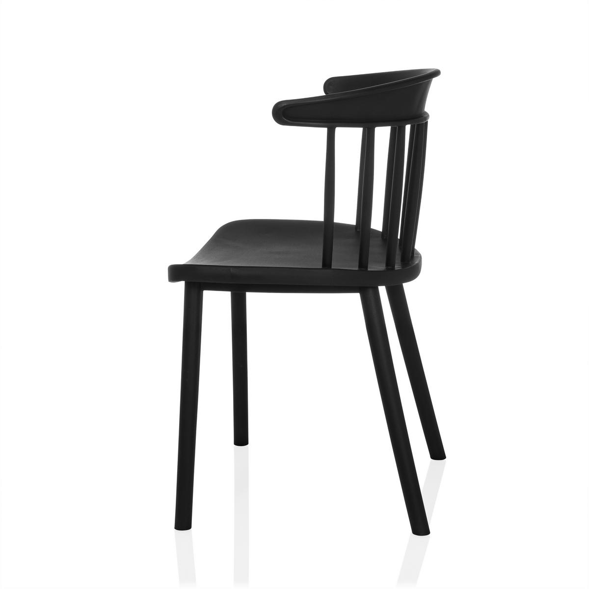 Besucherstuhl Artifo Schwarz B: 53 Cm - Schwarz, MODERN, Kunststoff (53/75/45cm) - MID.YOU