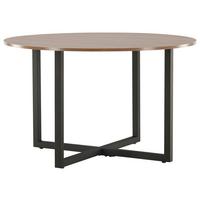 Esstisch Durango - Walnussfarben/Schwarz, Design, Holzwerkstoff/Metall (120/120/75cm) - Livetastic