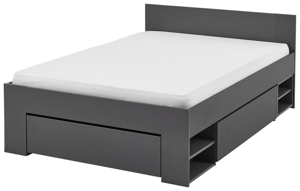 Ágykeret Azurro 140/200 Cm - antracit, Modern, faalapú anyag (140/200cm)