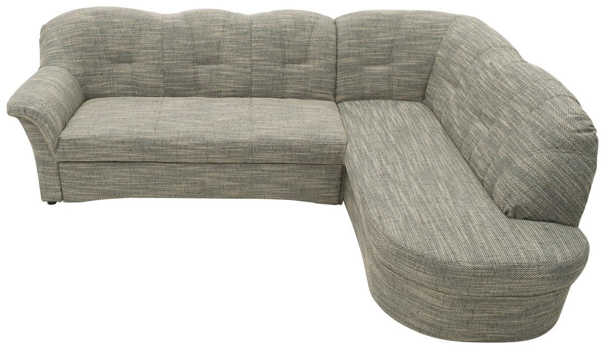 Ecksofa Papenburg Rücken Echt Grau/Weiß - Schwarz/Weiß, KONVENTIONELL, Textil (243/180cm) - MID.YOU