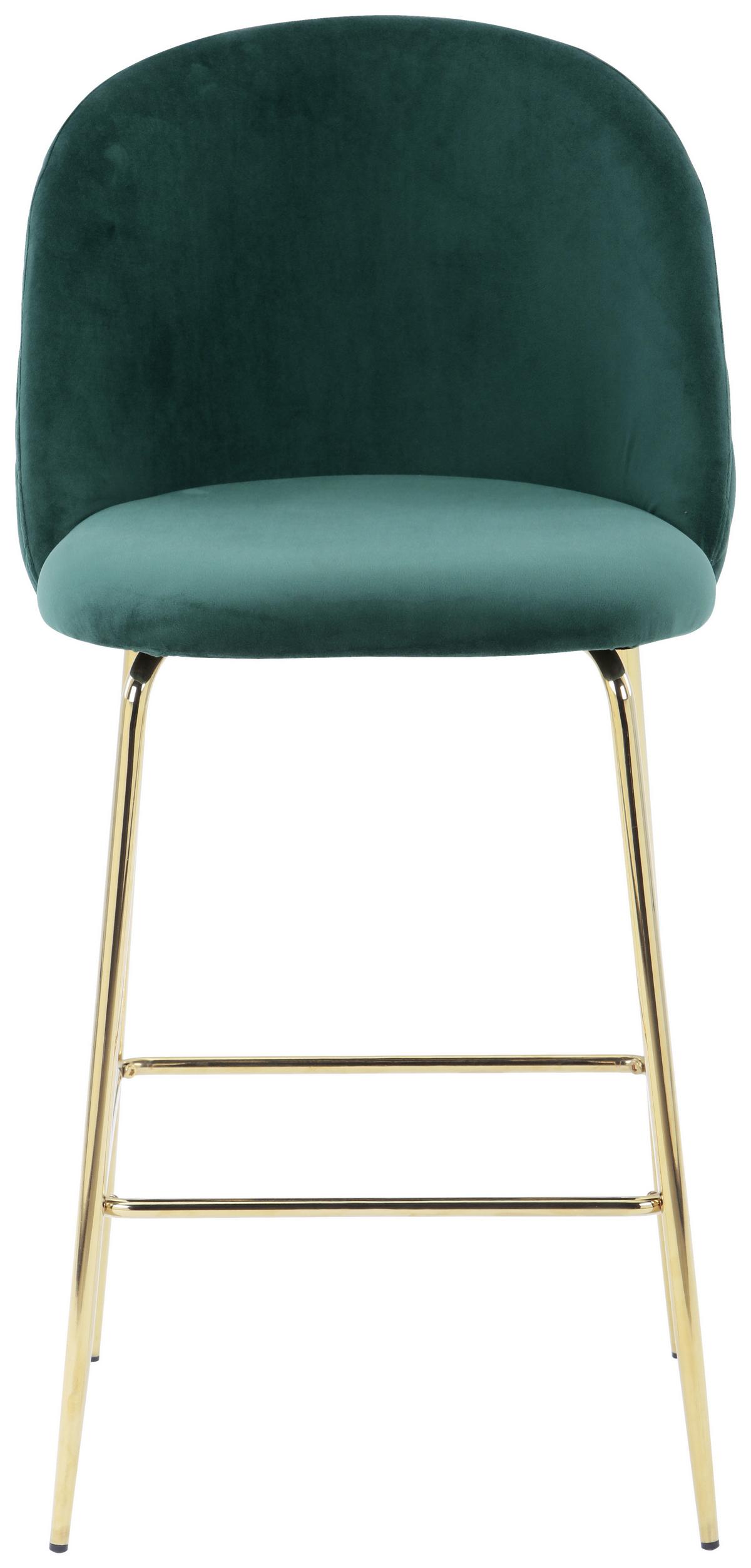Bárszék Art Deco Bar *TOP ÁR* - arany/zöld, Modern, textil/fa (50/97/55cm) - Best Price