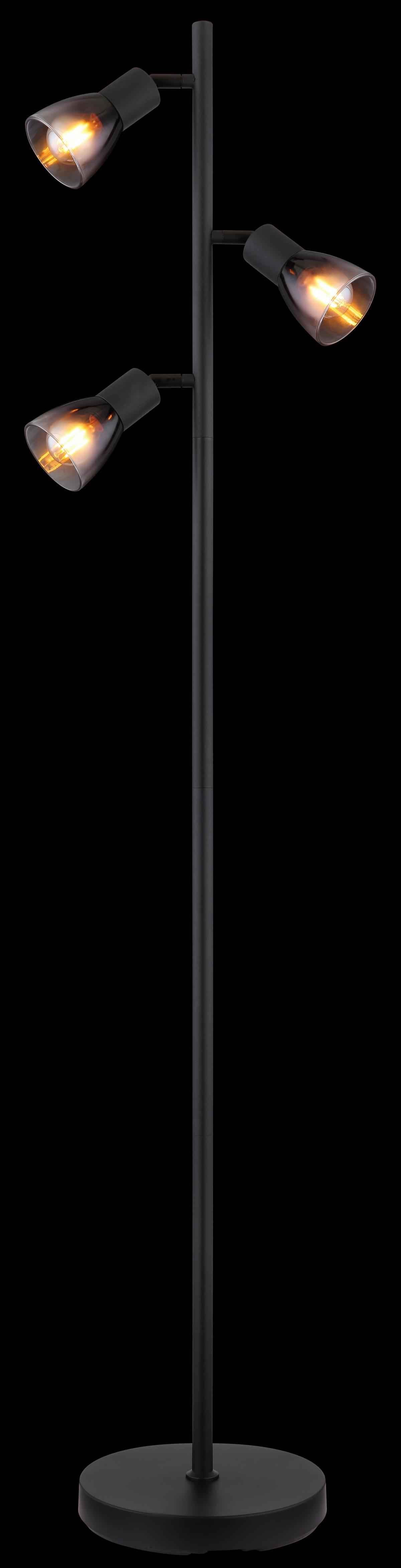 Stehleuchte Exkl. 3xe14, 25w - Klar/Schwarz, Design, Glas/Metall (30/22/161cm) - Globo