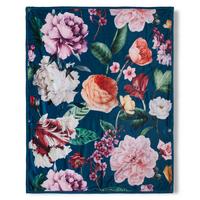 Plaid Fiori Blau Dunkelblau 130x160 Cm - Blau/Dunkelblau, Design, Textil (130/160cm)