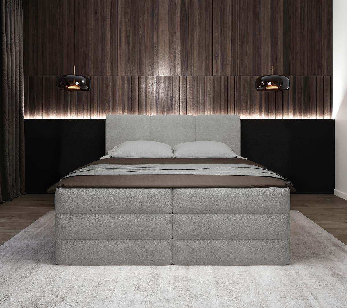 Boxspringbett mit Topper & Bettkasten 180x200 Castel - Schwarz/Grau, MODERN, Holz/Holzwerkstoff (180/200cm) - MID.YOU