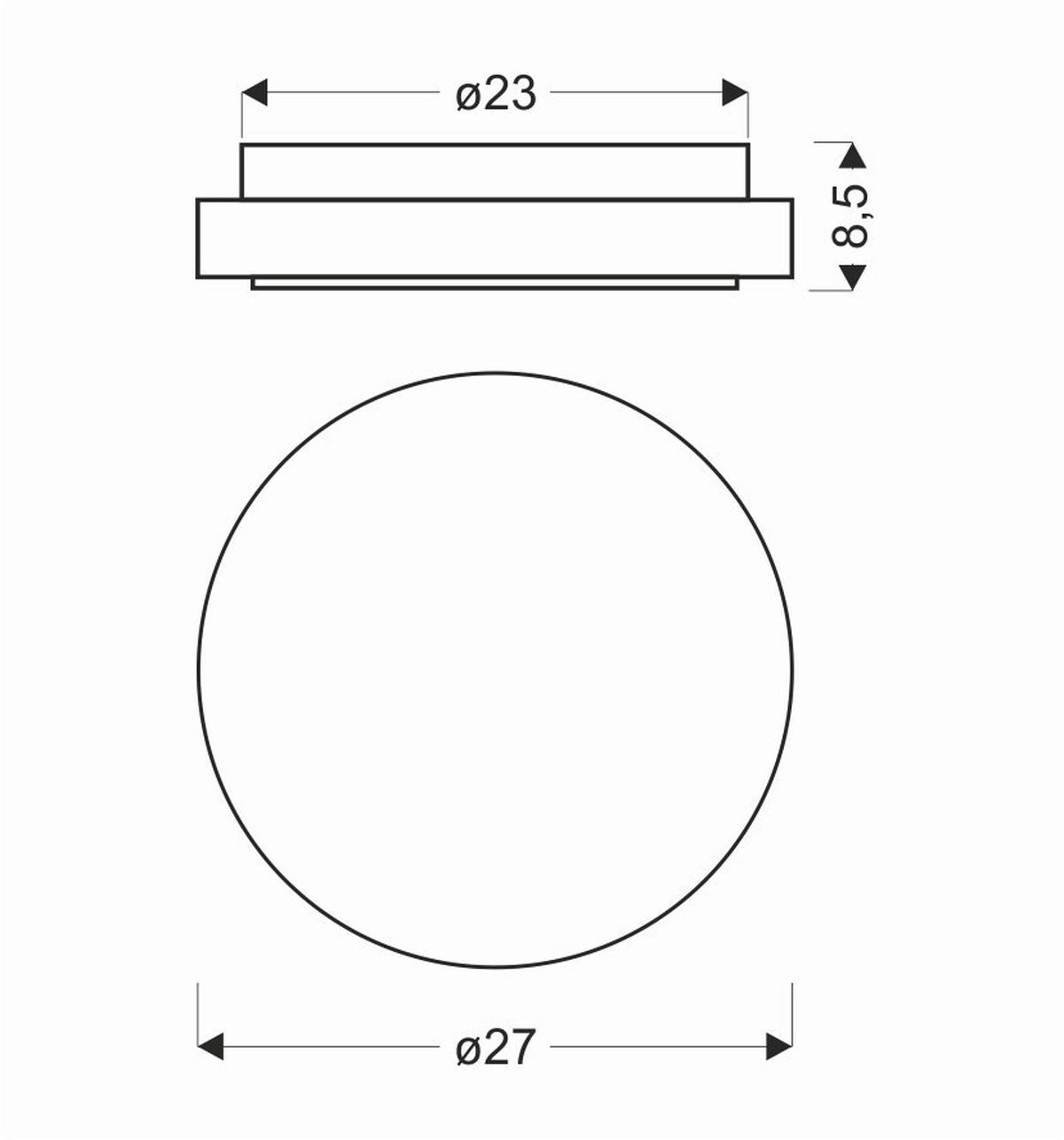 LED-Deckenleuchte 13-33963 Rabel - Transparent/Weiß, KONVENTIONELL, Kunststoff/Metall (27/27/8.5cm)