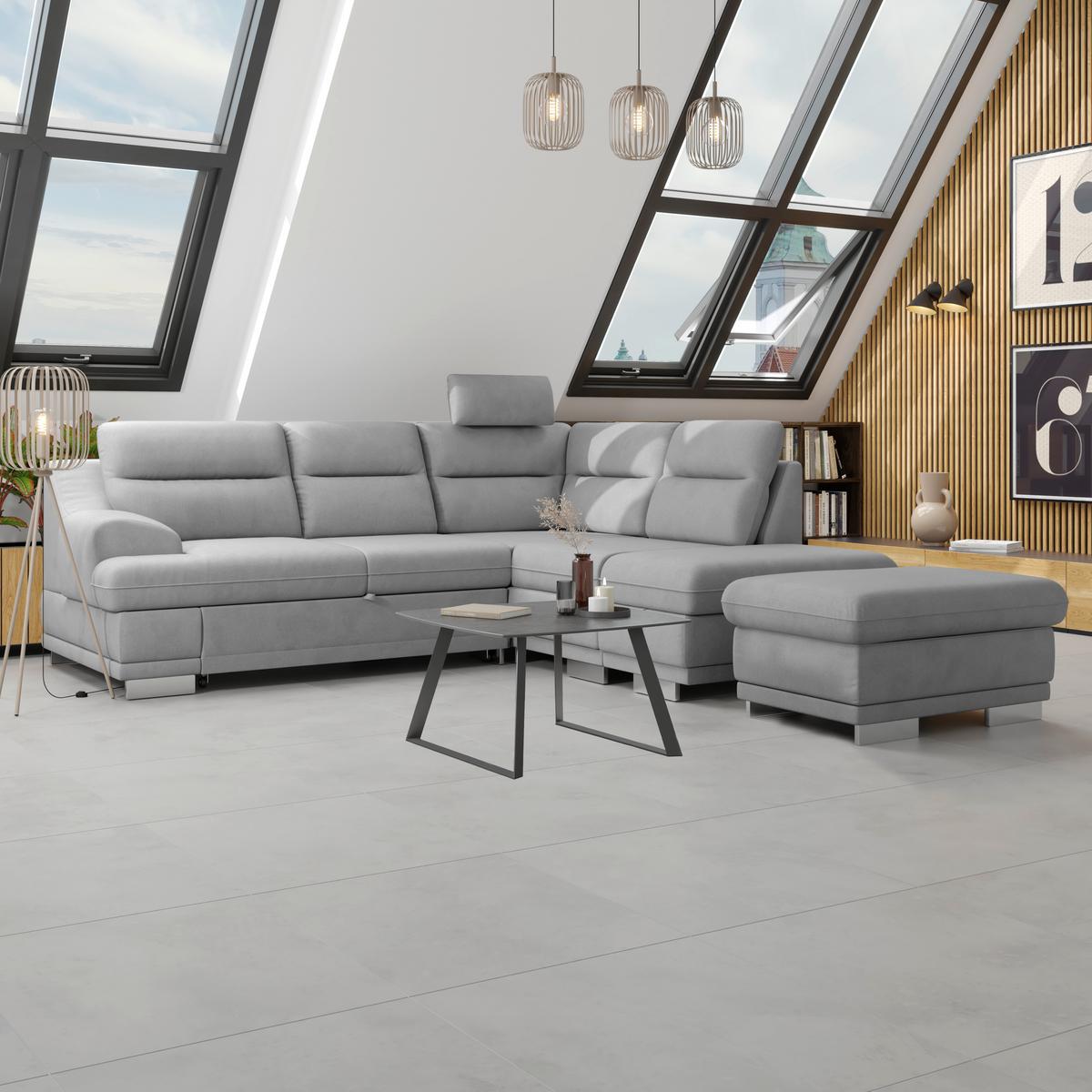Wohnlandschaft Seaside - Chromfarben/Dunkelgrau, KONVENTIONELL, Textil (264/217cm) - MID.YOU