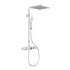 Brausegarnitur Ocean Chrom 3-Fach verstellbar Anti-Kalk - Silberfarben, Design, Metall (3/80-120/37,5cm) - Schütte