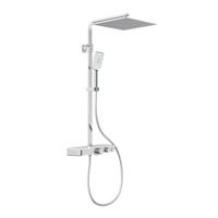 Brausegarnitur Ocean Chrom 3-Fach verstellbar Anti-Kalk - Silberfarben, Design, Metall (3/80-120/37,5cm) - Schütte
