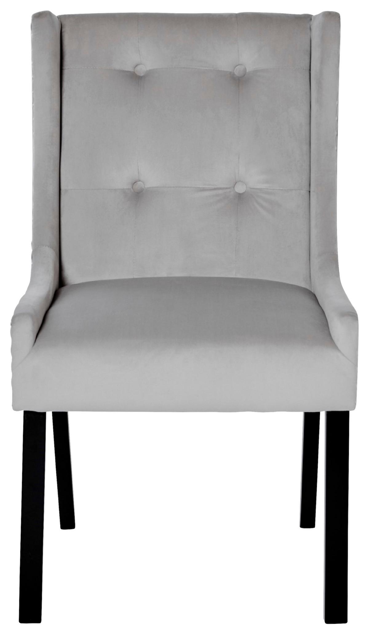 Stuhl Savik Norfolk Silberfarben/schwarz B: 57 Cm - Silberfarben/Schwarz, MODERN, Holz/Textil (57/64/99cm) - Livetastic