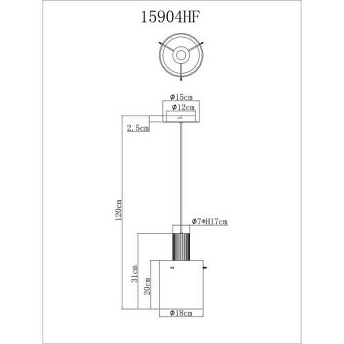 Hängeleuchte 15904hf - Dunkelgrau, KONVENTIONELL, Glas/Metall (18/120cm) - Globo