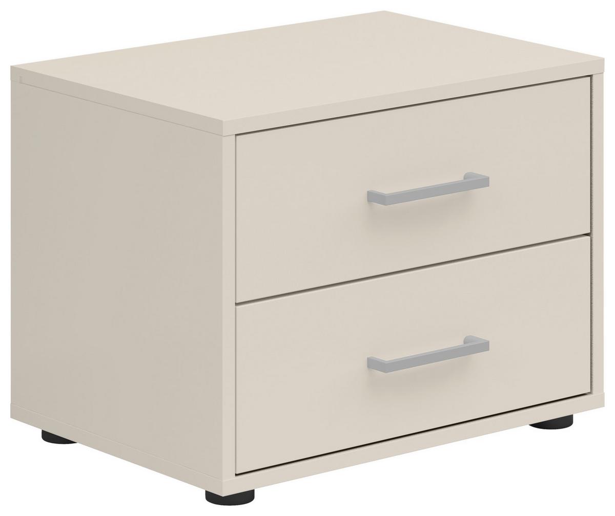 Nachtkästchen Smart II Kaschmir Dekor, 2 Laden,b:50cm - Kaschmir/Silberfarben, KONVENTIONELL, Holzwerkstoff (50/37,7/35cm)