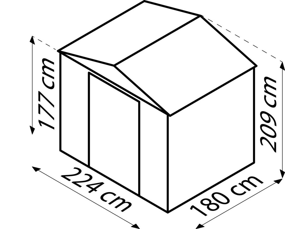 Gerätehaus Ohne Boden 236x209x195 Cm - Hellbraun, Basics, Metall (236/209/195cm)
