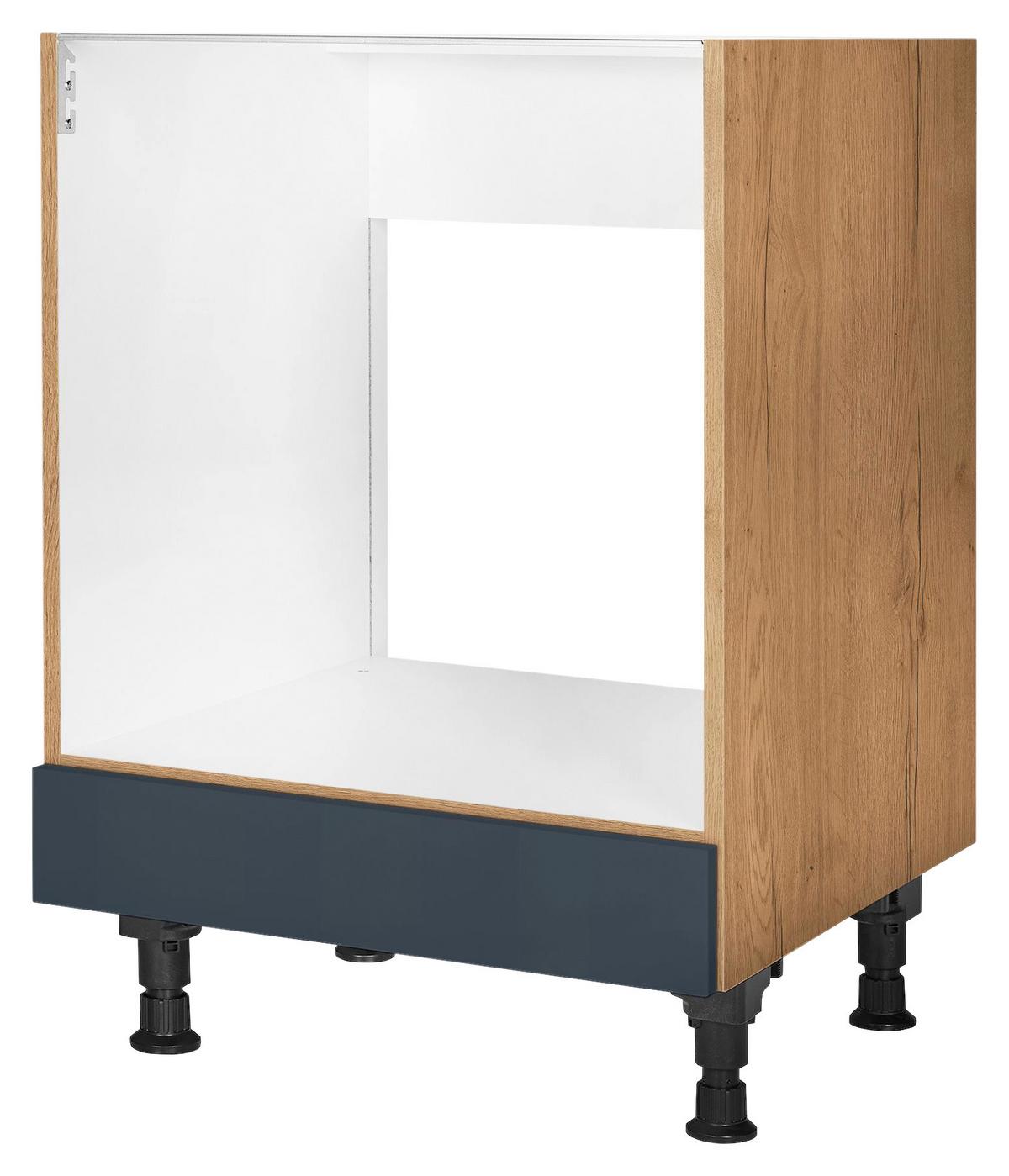 Herdumbauschrank Easytouch - Blau/Eichefarben, MODERN, Holzwerkstoff (60,0/87,0/56,0cm) - Nobilia