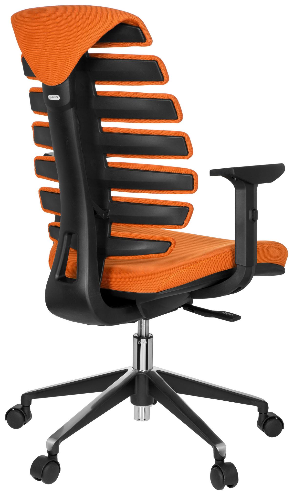 Drehstuhl Ergo Line Ii Orange - Schwarz/Orange, MODERN, Kunststoff/Textil (65/115/50cm) - MID.YOU