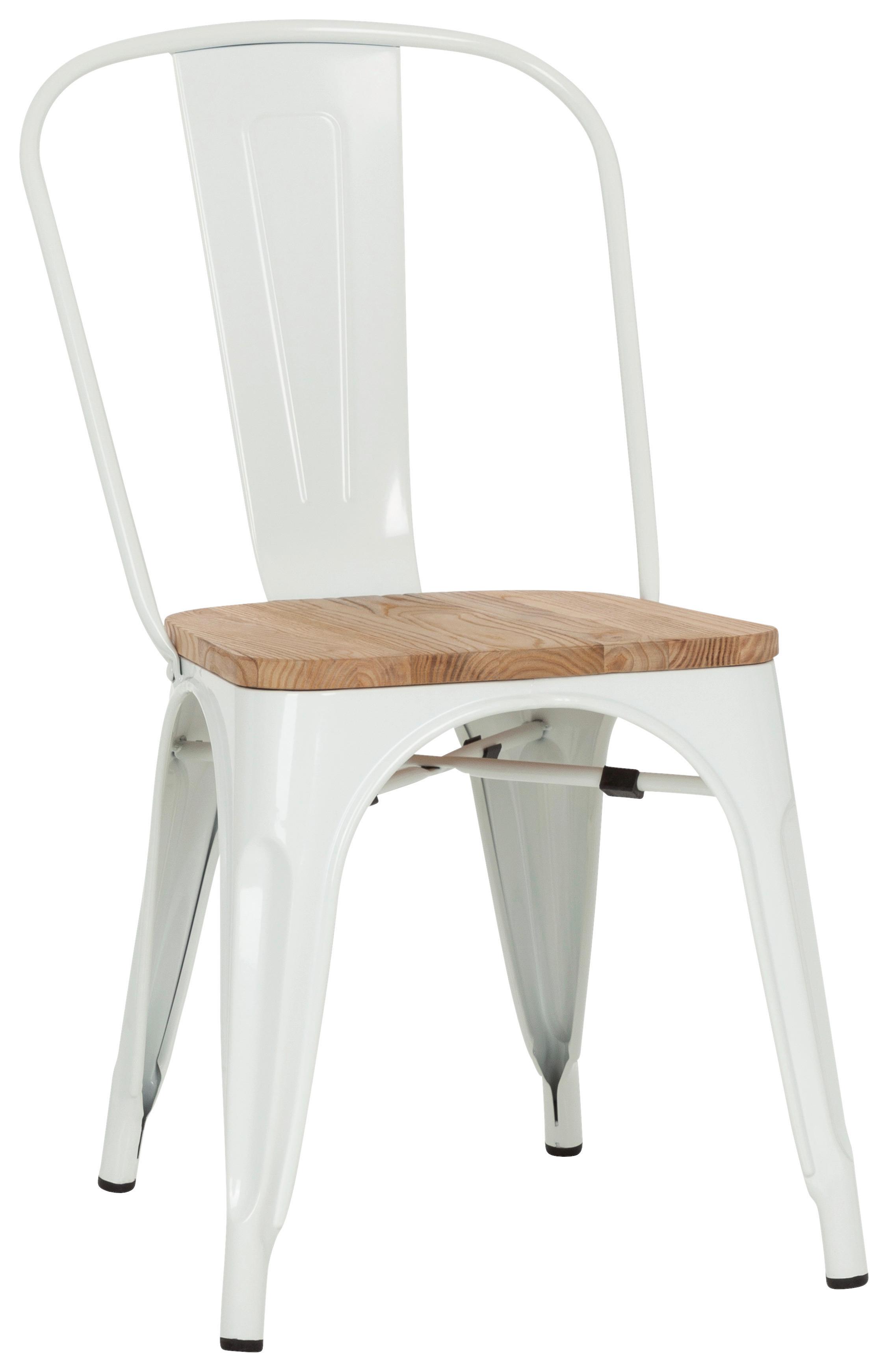 Stuhl Vantaggio Comfort W Stapelbar Weiß/Dunkelbraun - Dunkelbraun/Weiß, Basics, Holz/Metall (44/84/54cm) - MID.YOU
