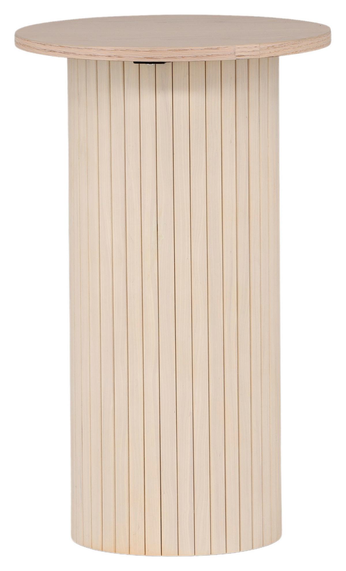 Beistelltisch Bianca - Beige/Weiß, Design, Holzwerkstoff (40/40/65cm) - Livetastic