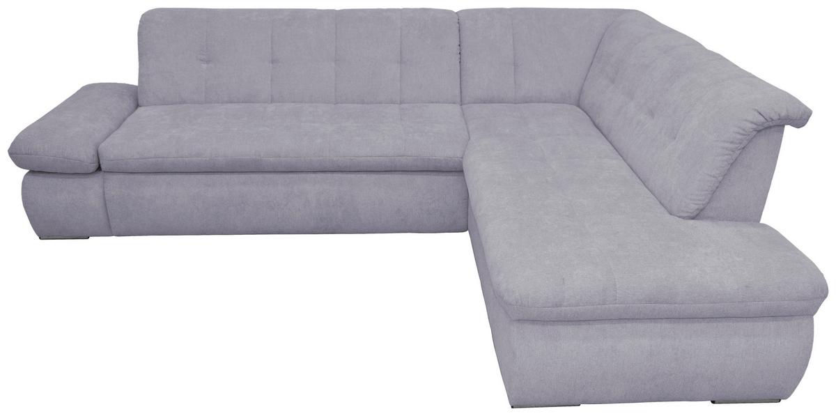Ecksofa Mit Armteilverstellung Moric Grau Mikrofaser - Chromfarben/Grau, KONVENTIONELL, Textil (273/216cm) - MID.YOU