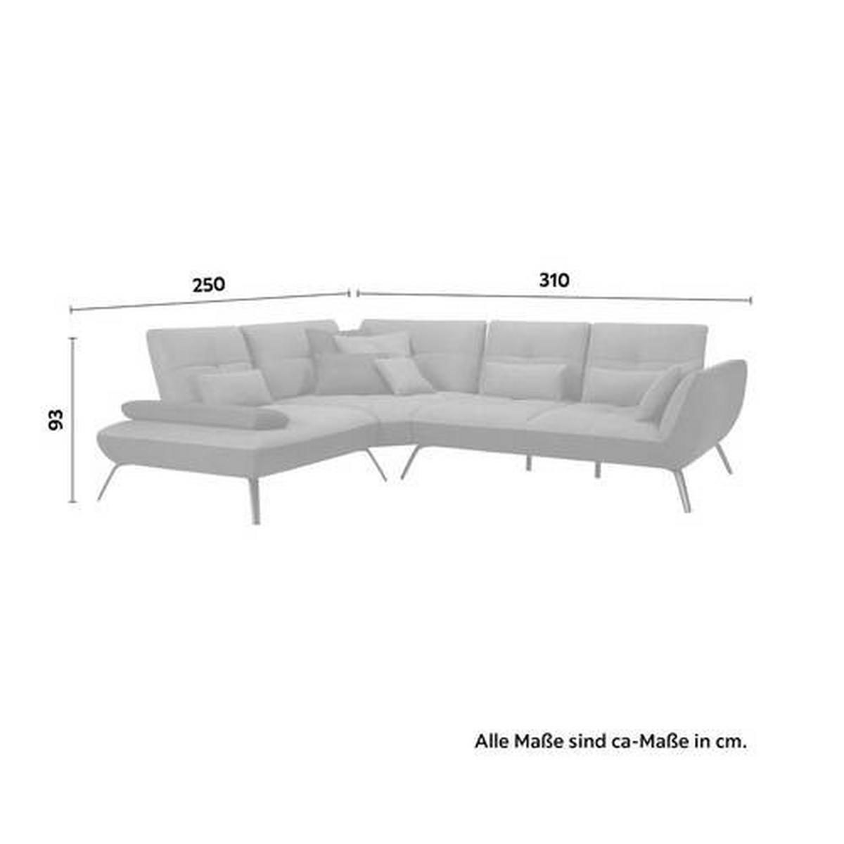TRENDY, levá, antracitová, s 3 bederními polštáři - černá/tmavě šedá, Moderní, kov/kompozitní dřevo (250/310cm) - Premium Living