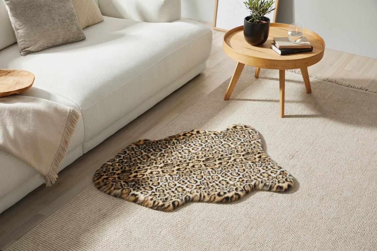FELLTEPPICH Leopard, 100% Polyester - Currygelb/Schwarz, ROMANTIK / LANDHAUS, Textil (90/60cm) - James Wood