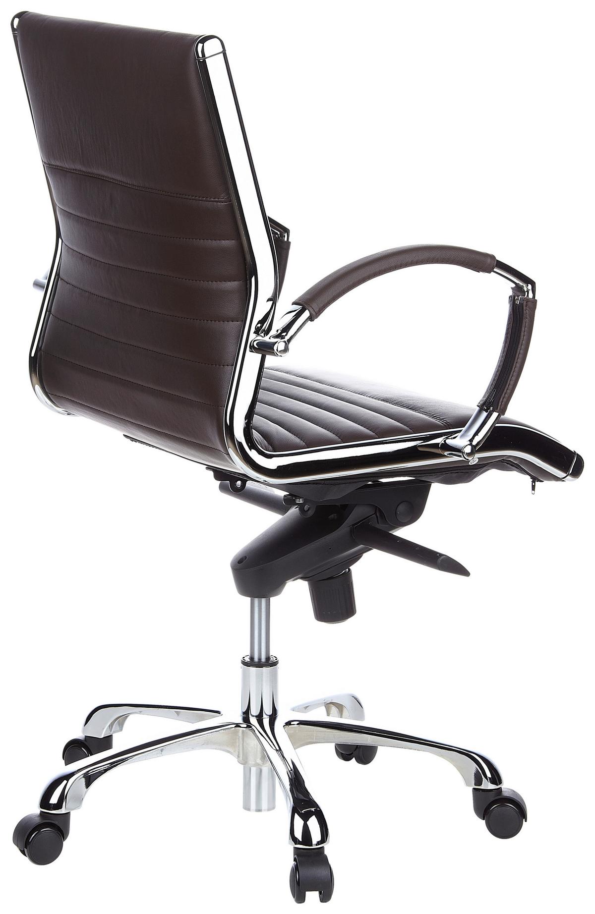 Drehstuhl Parma 10 Dunkelbraun - Chromfarben/Dunkelbraun, MODERN, Leder/Kunststoff (60/111/50cm) - MID.YOU