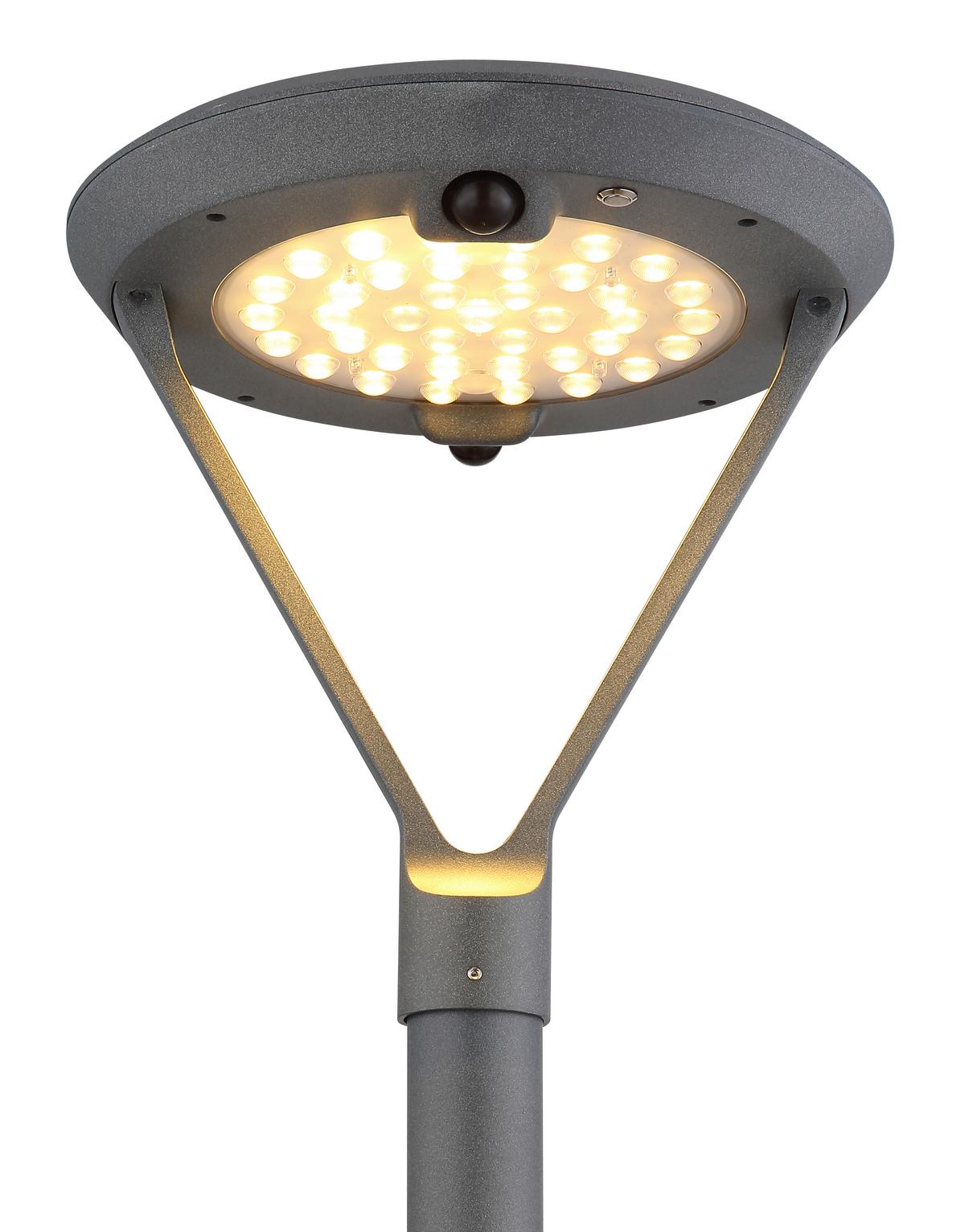 Solarleuchte 2150lm, 3000k - Klar/Silberfarben, Design, Glas/Kunststoff (31/204,7cm) - Globo