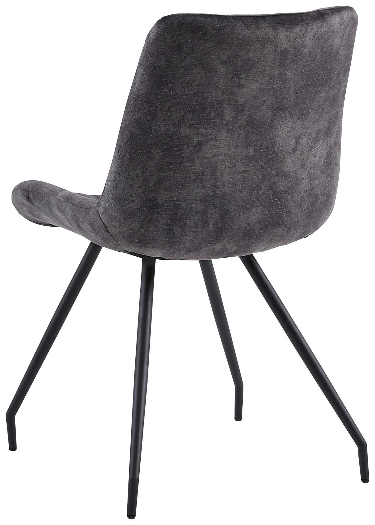 Polsterstuhl Clara Grau Echtholz - Goldfarben/Schwarz, MODERN, Holz/Textil (51/88/63cm)