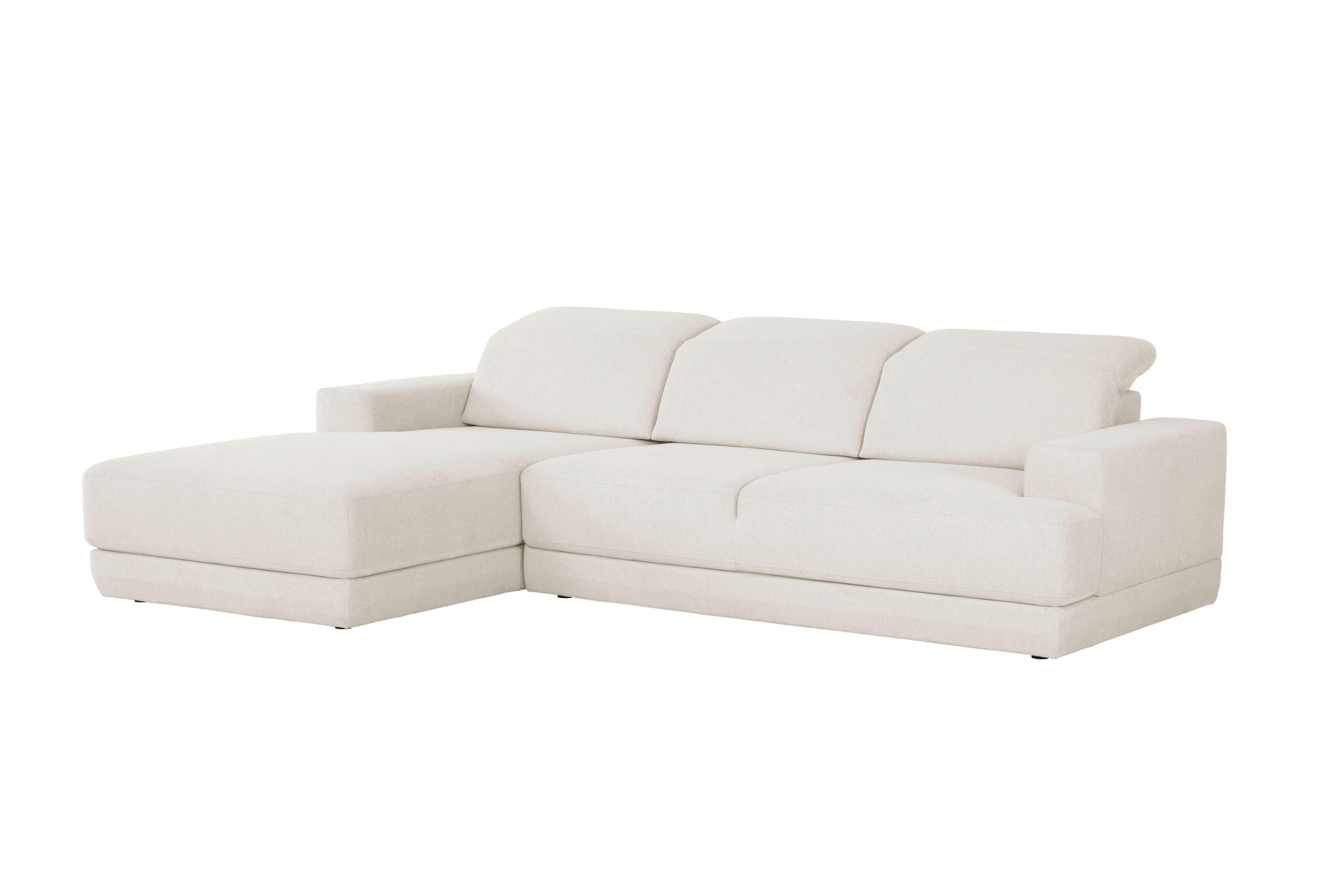Ecksofa Frans Weiß S: 204 cm - Schwarz/Weiß, Design, Textil (204/293cm) - MID.YOU