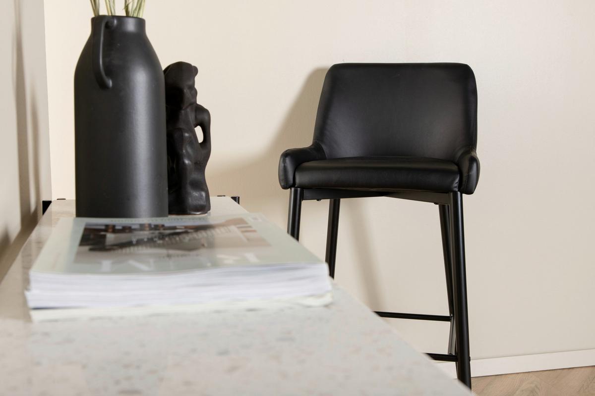 Barhocker-set Plaza Schwarz B: 48 Cm - Schwarz, Design, Kunststoff/Textil (48/105/57cm) - Livetastic