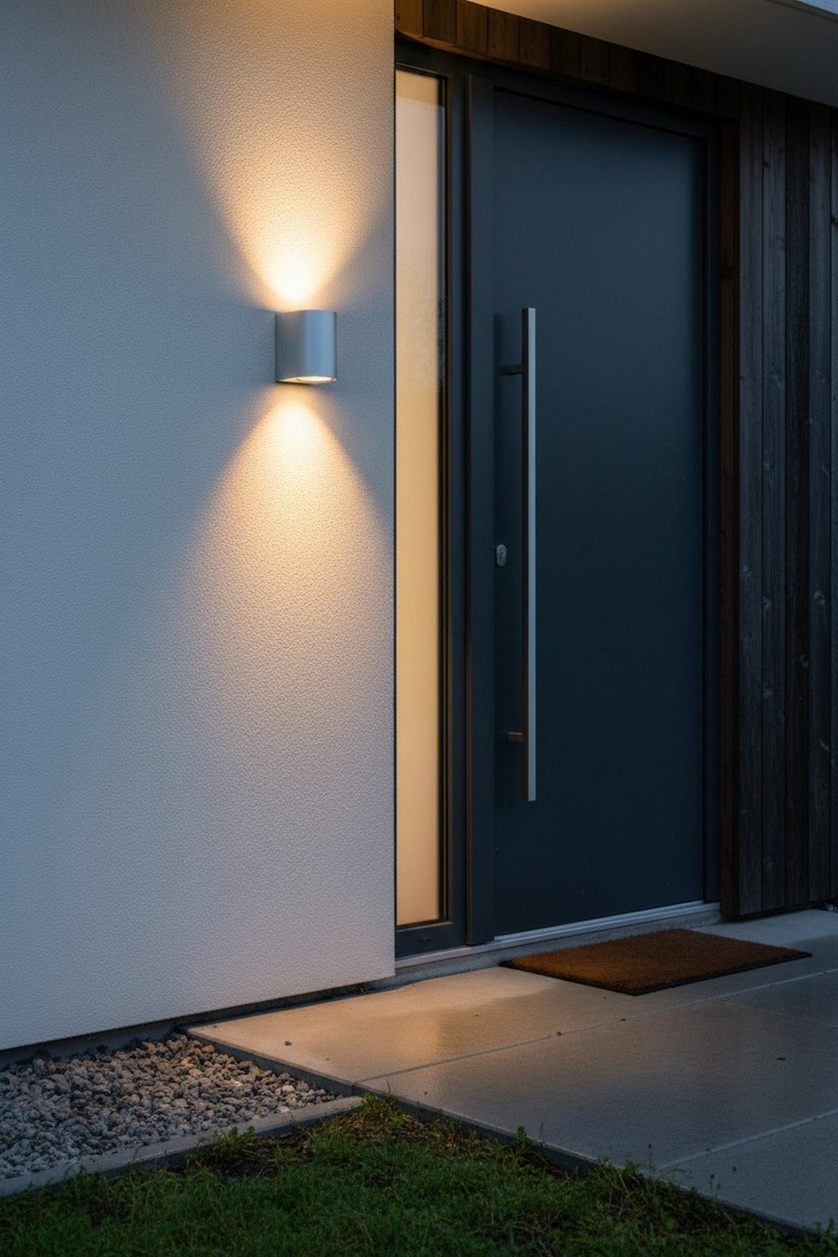 AUßENWANDLEUCHTE SwitchDim - Silberfarben, Basics, Kunststoff/Metall (9/10/7cm) - Markslöjd