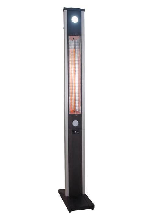 Stand-Terrassenstrahler 1.800 W Deluxe Infrarot Auf Rollen - Edelstahlfarben/Schwarz, Basics, Kunststoff/Metall (33/204/51cm) - Silva Homeline