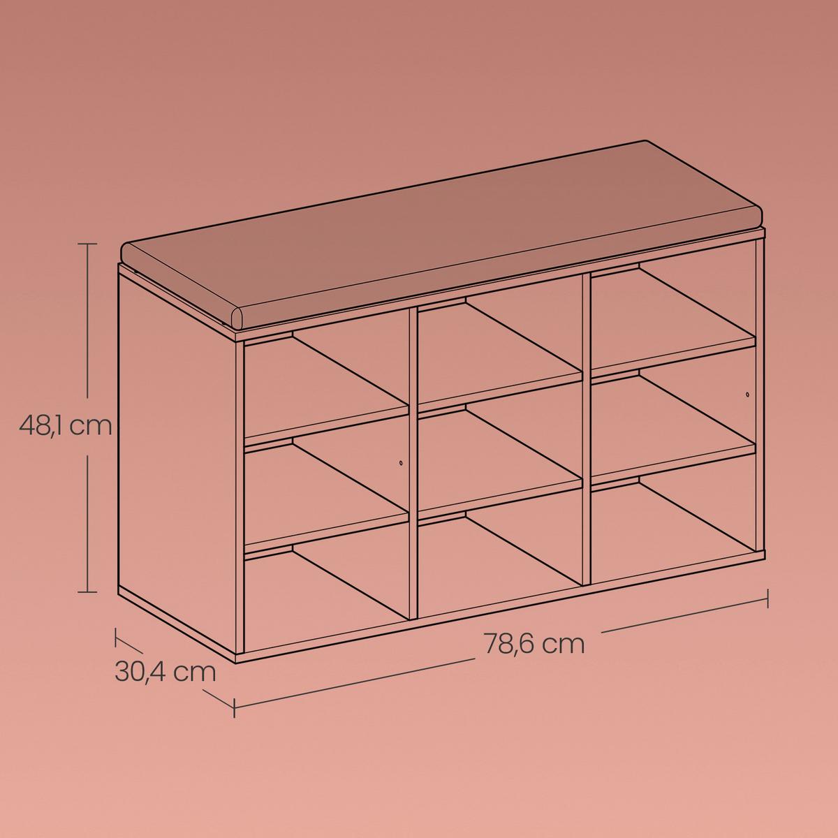 Schuhbank Grau, Weiß B: 78,5 cm - Weiß/Grau, Trend, Holzwerkstoff (78,5/48/30,3cm) - MID.YOU