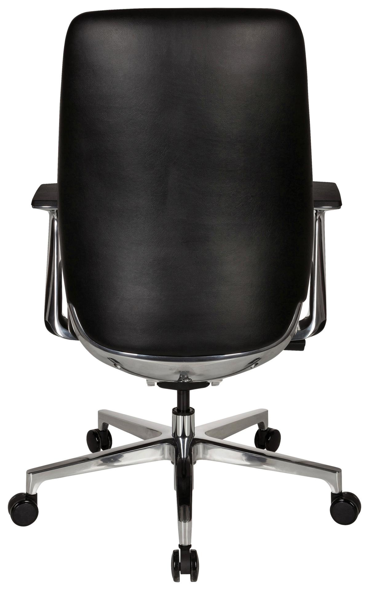 Chefsessel Vermont Schwarz Bis 120 Kg - Silberfarben/Schwarz, Basics, Leder/Kunststoff (67/110/60cm) - MID.YOU