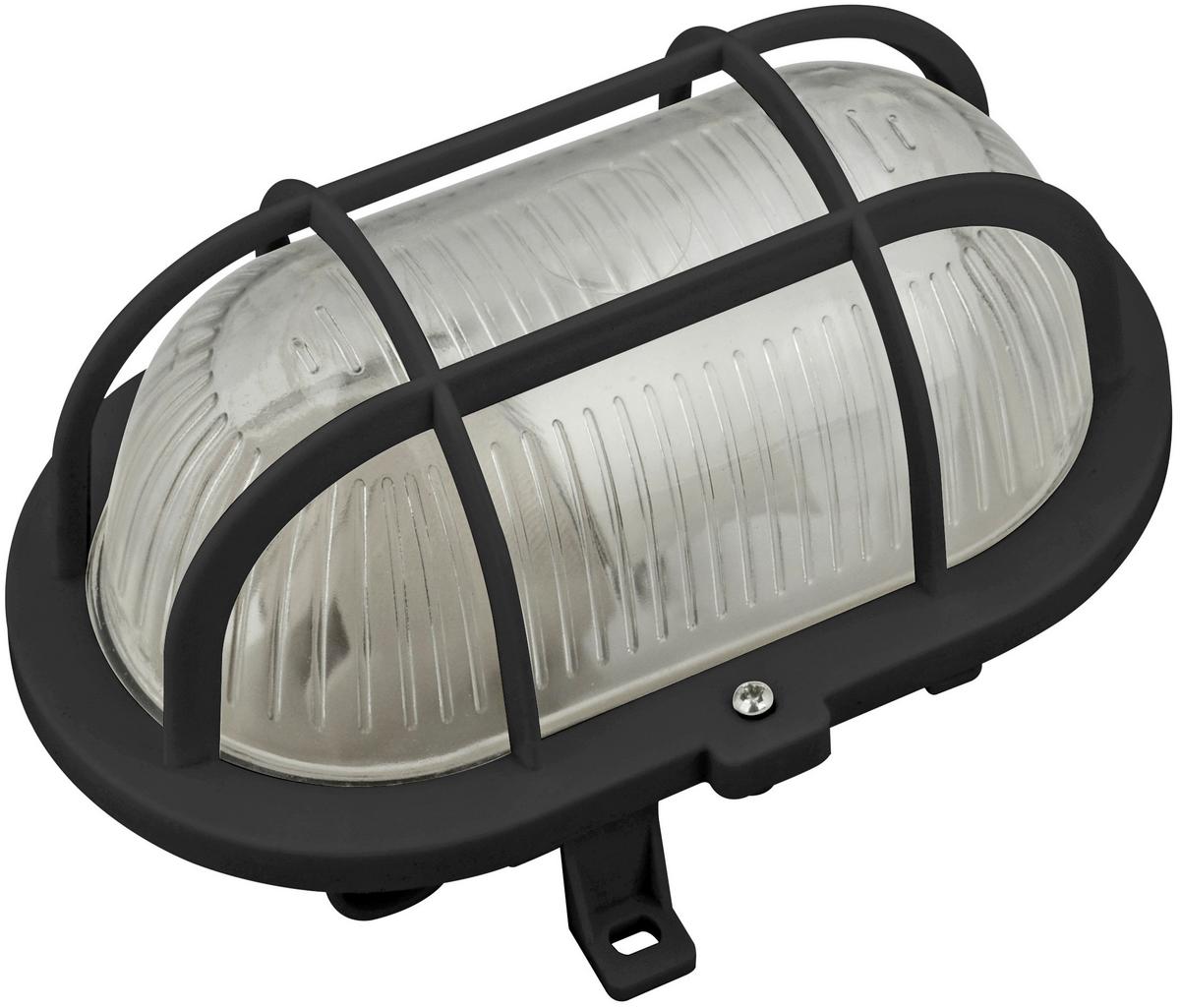 Led-wandleuchte 1-flammig, Für In- Und Outdoor - Schwarz, Basics, Glas/Kunststoff (18.5/12.5/11cm)