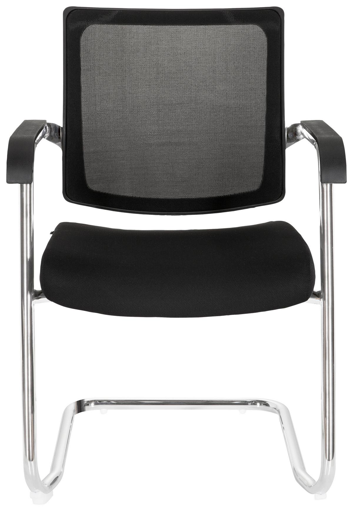 Besucherstuhl Levia V Schwarz - Schwarz, MODERN, Kunststoff/Textil (48/90/58cm) - MID.YOU