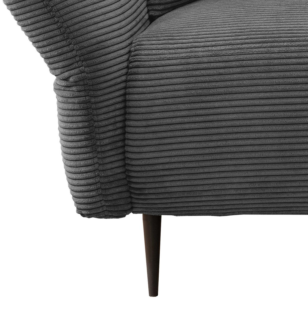 Ecksofa Vanilla Grau S: 256x294 cm - Schwarz/Grau, Design, Textil (256/294cm) - Livetastic
