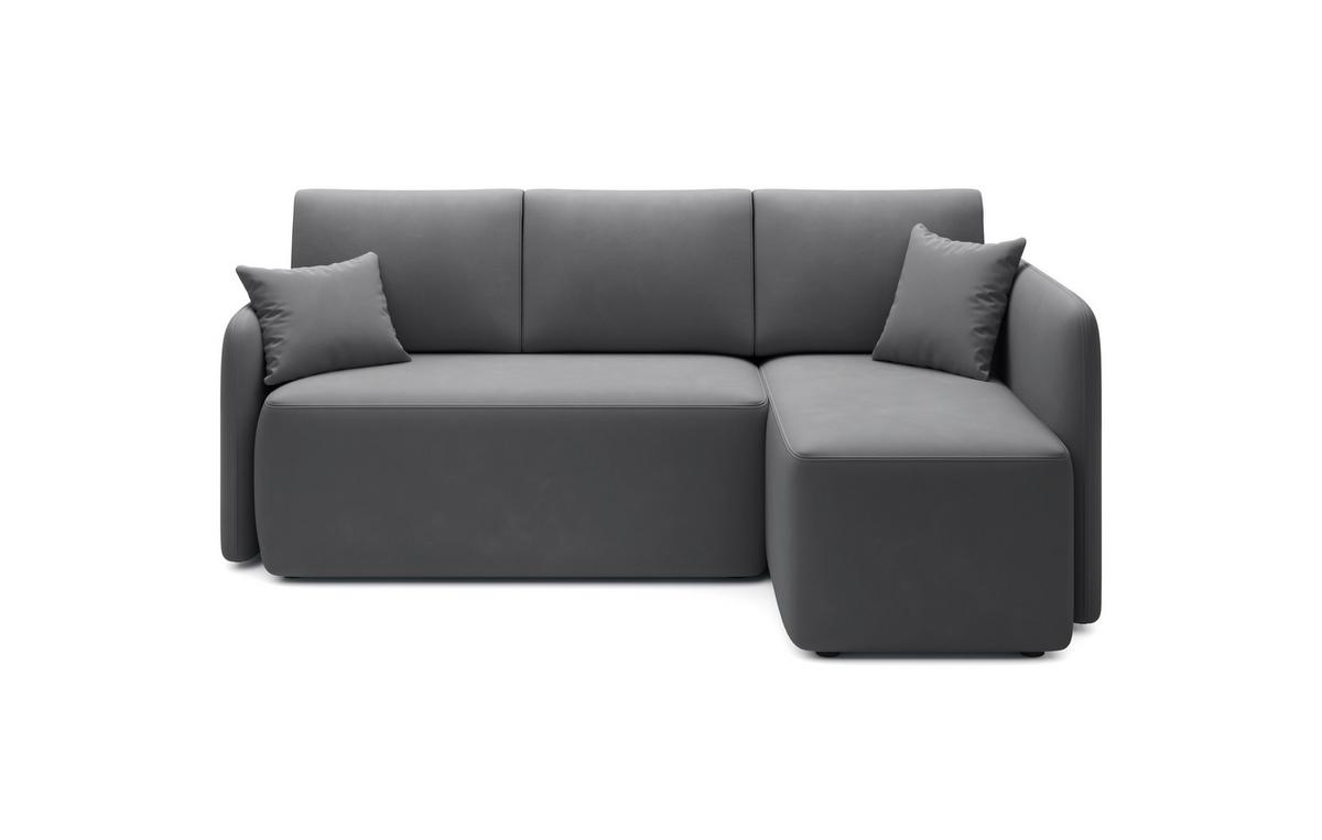 Ecksofa Hadson Grau S: 206x150 cm - Schwarz/Grau, Design, Textil (206/150cm) - MID.YOU