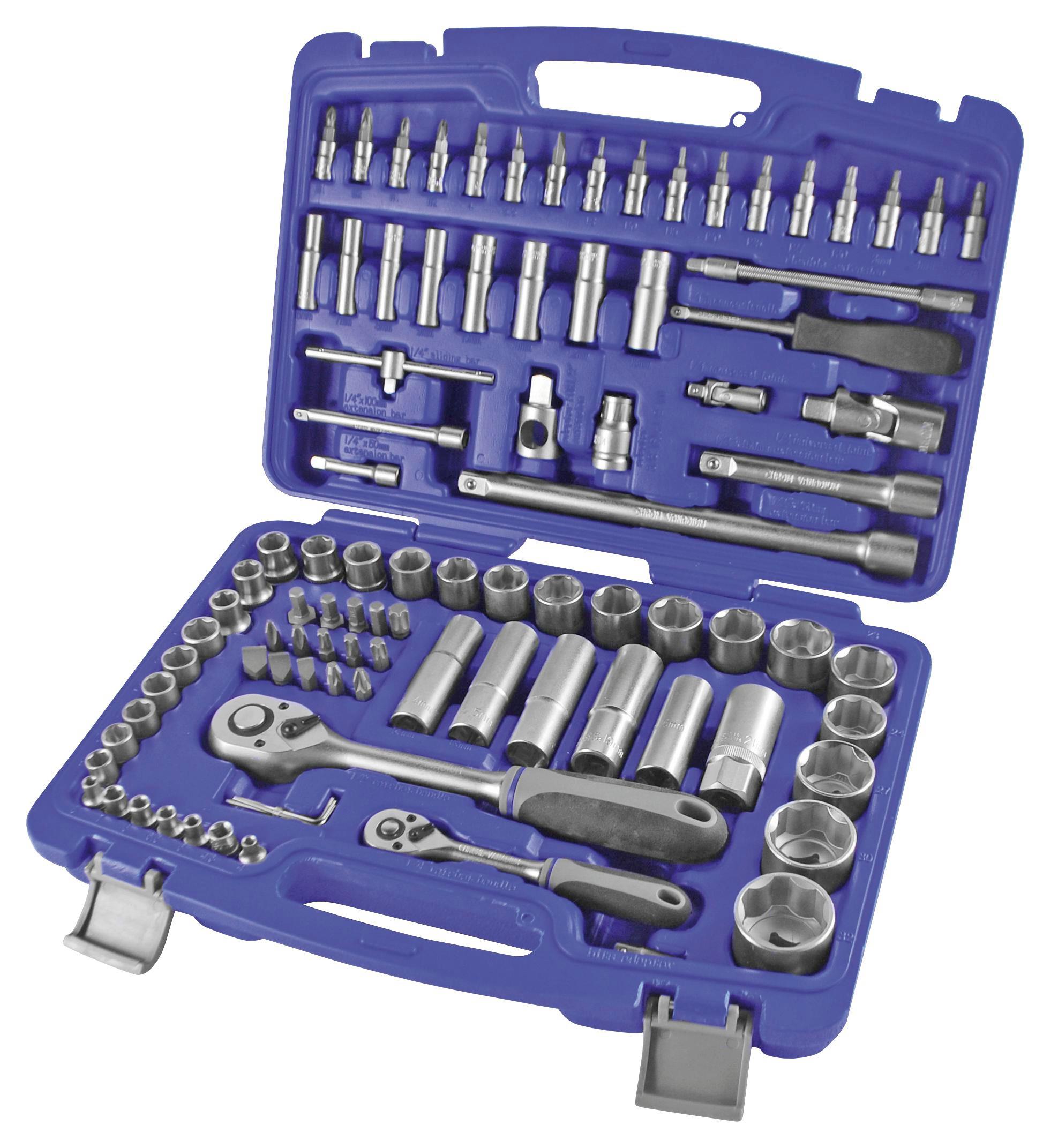 Steckschlüsselsatz 94-teilig - Blau, MODERN, Kunststoff (38/9/28cm) - Erba