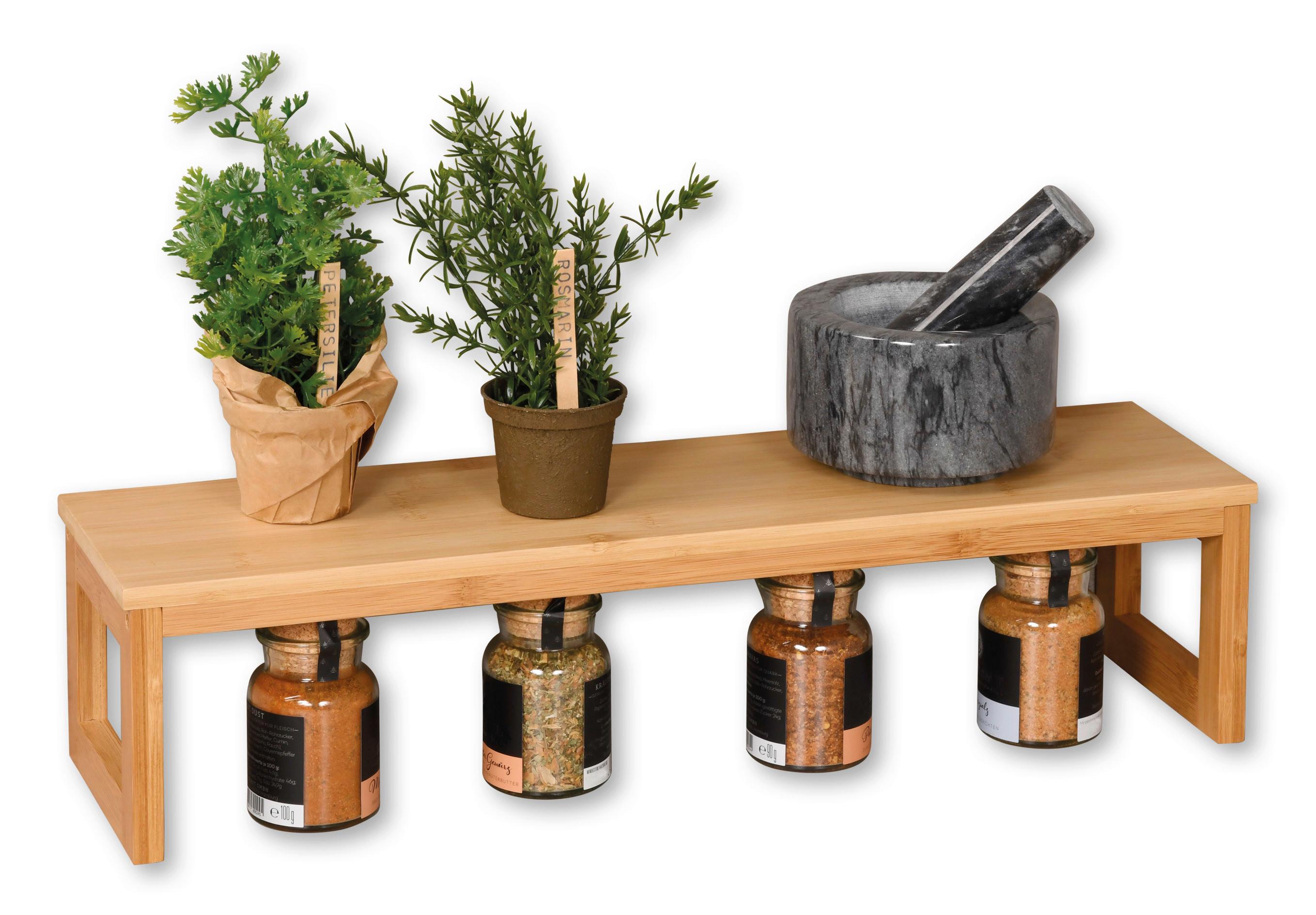 Küchenregal Bambus - Naturfarben, Basics, Holz (55/13/15cm) - Kesper