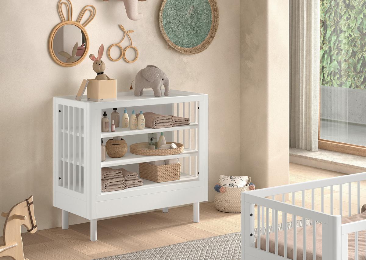 Wickeltisch Forrest Weiß B: 100cm - Weiß, MODERN, Holz (100/95/55cm) - Vipack