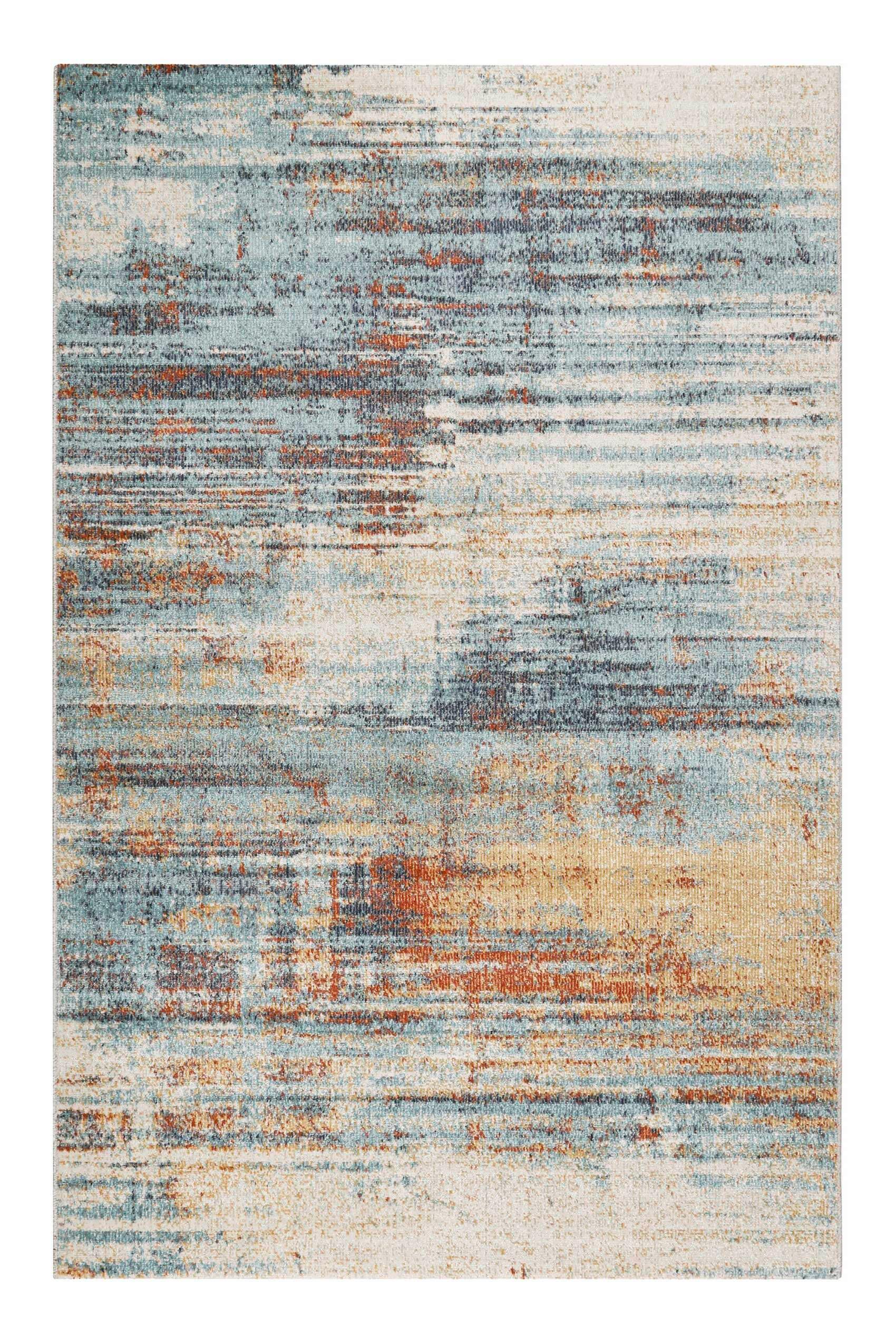 Outdoorteppich Multicolor, Bxl: Ca. 120x170cm - Türkis/Creme, Design, Textil (120/170cm) - Esprit