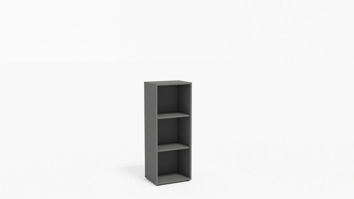 AKTENSCHRANK OFFICE EDITION - SW SET 4 - Anthrazit/Anthrazit Hochglanz, MODERN, Holzwerkstoff (128,5/185,6/33cm) - MID.YOU