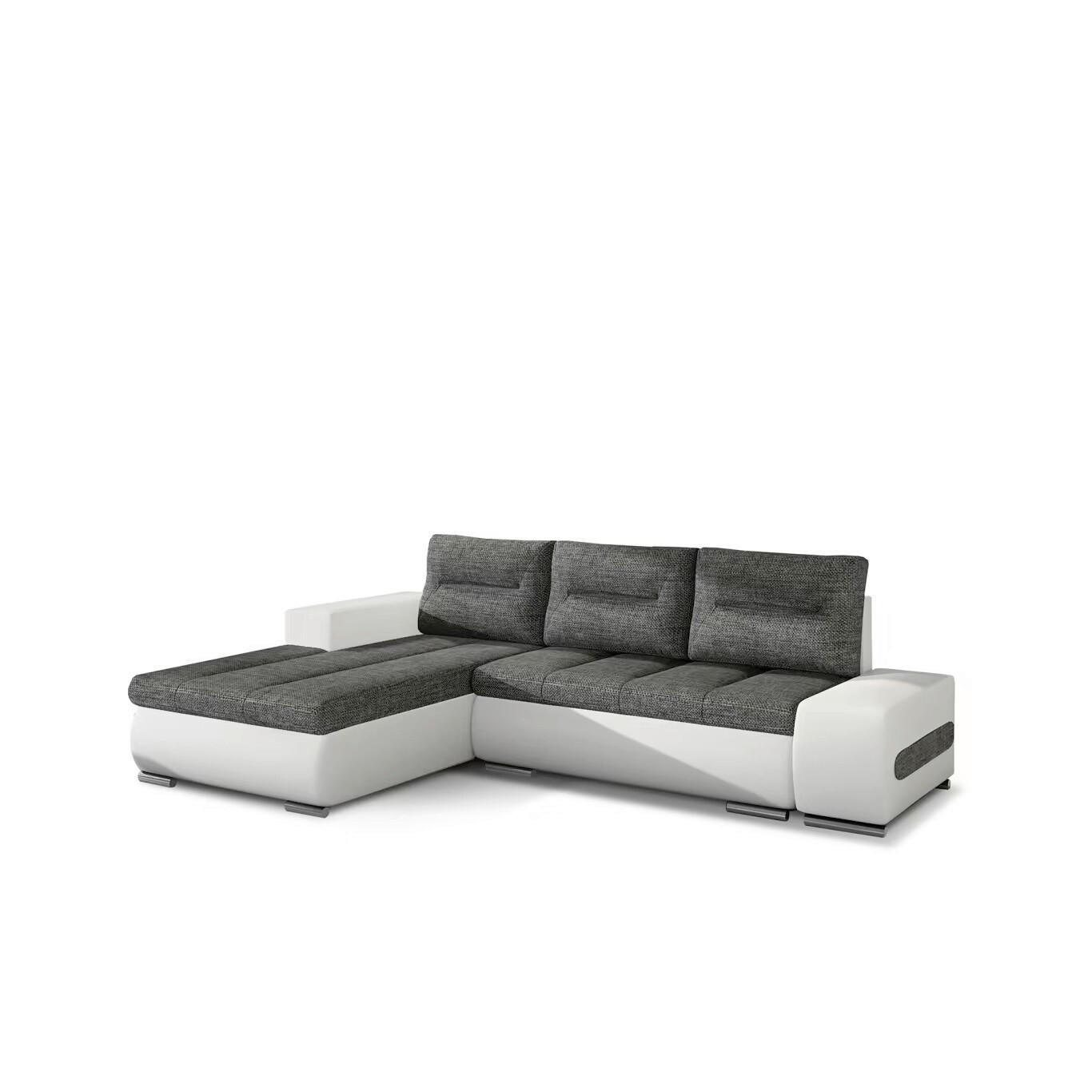 Ecksofa Ottavio Grau/Weiß S: 180x275cm - Chromfarben/Weiß, Design, Textil (180/275cm) - MID.YOU